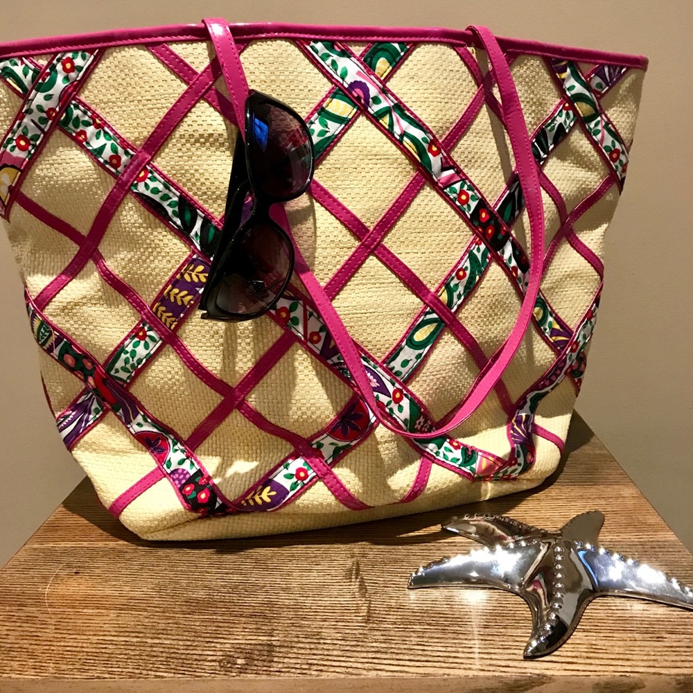 Vera Bradley Viva La Vera Straw Beach / Pool tote - Picture 2 of 7